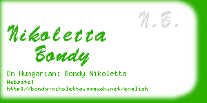 nikoletta bondy business card